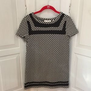 Anthropologie Postage Stamp Black & White Top